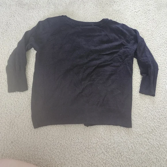 Mod Cloth Black Knit Quarter Sleeve Cardigan - Picture 2 of 6